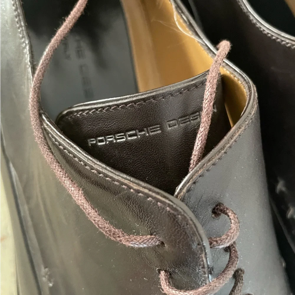 Porsche Design Made in Italy Leather Square Toe‎ Derby in Chocolate Size 11 2 E